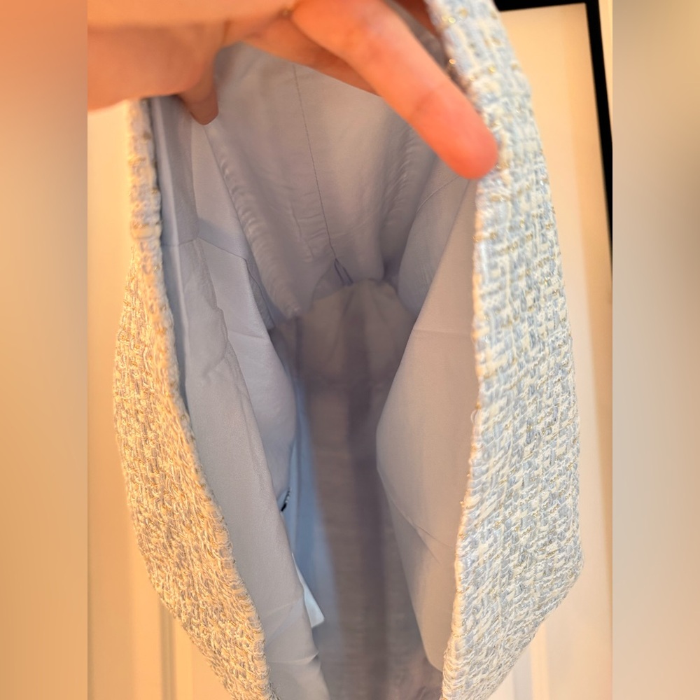 NWOT SELF-PORTRAIT BLUE BOUCLE SLEEVELESS MINI DRESS - Picture 16 of 16